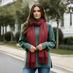 Winter Scarves Soft Viscose Scarf Fringe for Christmas Gifts